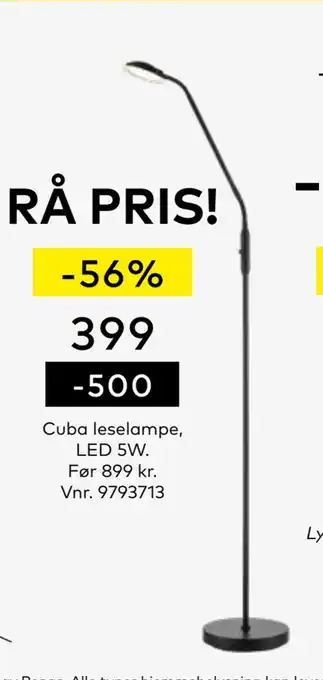 Skeidar Cuba leselampe tilbud