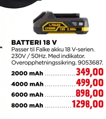 jem & fix Batteri 18 v tilbud