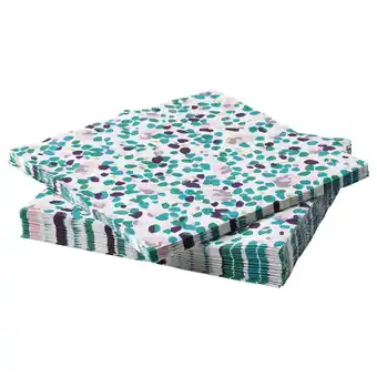 IKEA Tacksamhet papirservietter, mønstret/flerfarget, 33x33 cm tilbud