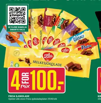 Europris Freia sjokolade tilbud