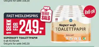 Europris Supersoft toalettpapir tilbud