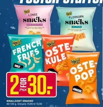 Europris Knallgodt snacks tilbud