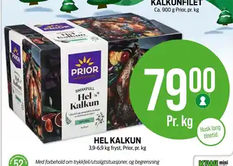 Kiwi Hel kalkun tilbud