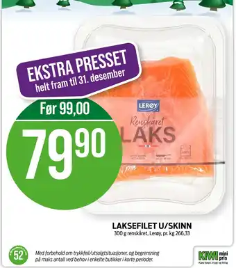 Kiwi Laksefilet u/skinn tilbud