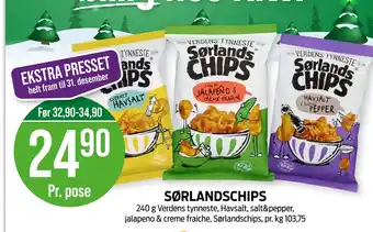 Kiwi Sørlandschips tilbud