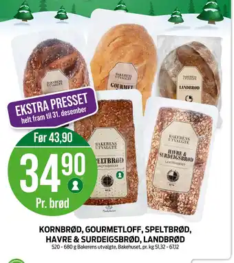 Kiwi Kornbrød, gourmetloff, speltbrød, havre & surdeigsbrød, landbrød tilbud