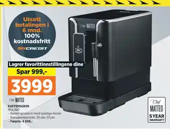 POWER Kaffemaskin tilbud