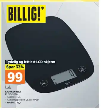 POWER Kjøkkenvekt tilbud