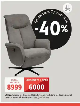 Bohus Lisboa hvilestol tilbud