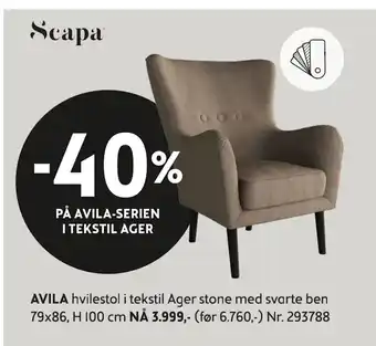 Bohus Avila hvilestol tilbud