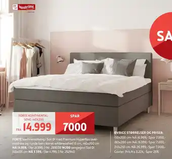Bohus Forte kontinental­ seng 140x200 tilbud