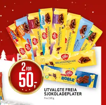 Bunnpris Utvalgte freia sjokoladeplater tilbud