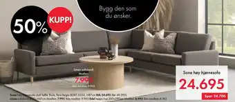 Fagmøbler Sone høy hjørnesofa tilbud