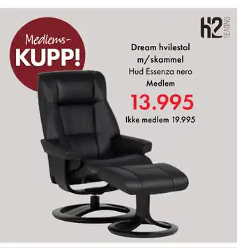 Fagmøbler Dream hvilestol m/skammel tilbud