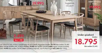 Fagmøbler Linden spisebord tilbud
