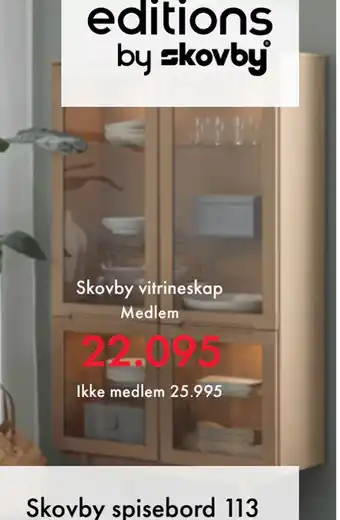 Fagmøbler Skovby vitrineskap tilbud