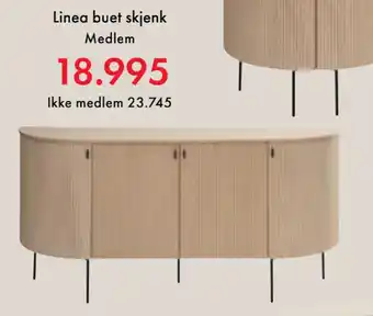 Fagmøbler Linea buet skjenk tilbud