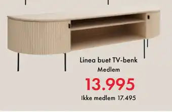 Fagmøbler Linea buet tv-benk tilbud