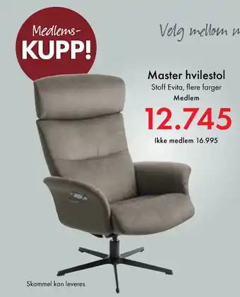 Fagmøbler Master hvilestol tilbud