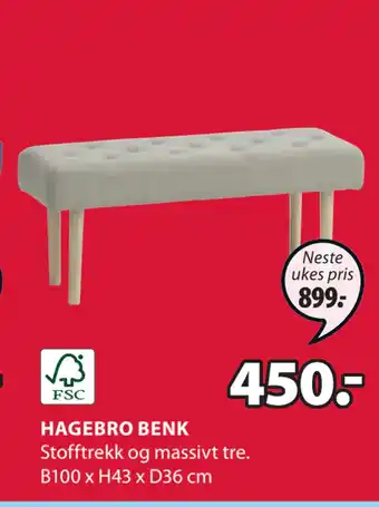 JYSK Hagebro benk tilbud