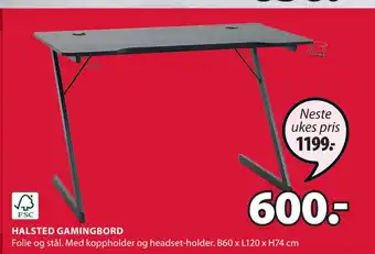 JYSK Halsted gamingbord tilbud