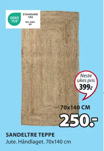 JYSK Sandeltre teppe tilbud