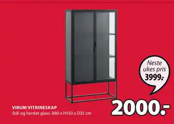 JYSK Virum vitrineskap tilbud