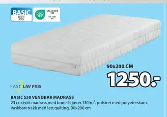 JYSK Basic s50 vendbar madrass tilbud