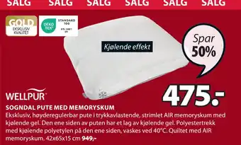 JYSK Sogndal pute med memoryskum tilbud