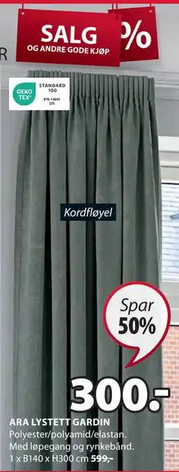 JYSK Ara lystett gardin tilbud