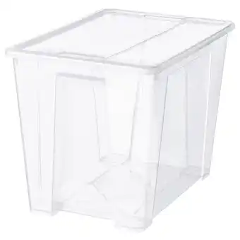 IKEA Samla kasse med lokk, transparent, 57x39x42 cm/65 l tilbud