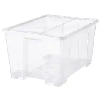 IKEA Samla kasse med lokk, transparent, 79x57x43 cm/130 l tilbud