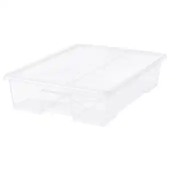 IKEA Samla kasse med lokk, transparent, 79x57x18 cm/55 l tilbud