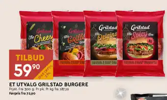 Coop Mega ET UTVALG GRILSTAD BURGERE tilbud