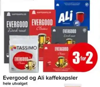 Spar Evergood og Ali kaffekapsler tilbud