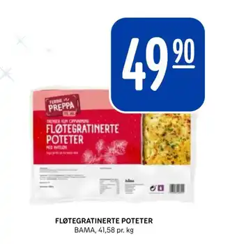 Rema 1000 FLØTEGRATINERTE POTETER BAMA, 41,58 pr. kg tilbud