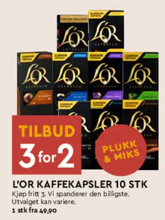 Coop Mega L'OR KAFFEKAPSLER 10 STK tilbud