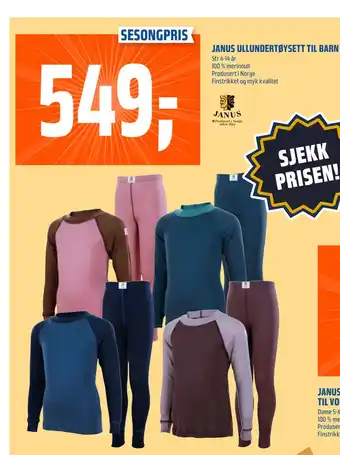 Coop Obs Janus ullundertøysett til barn tilbud