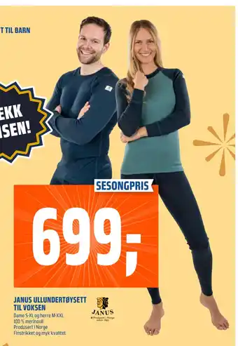 Coop Obs Janus ullundertøysett til voksen tilbud