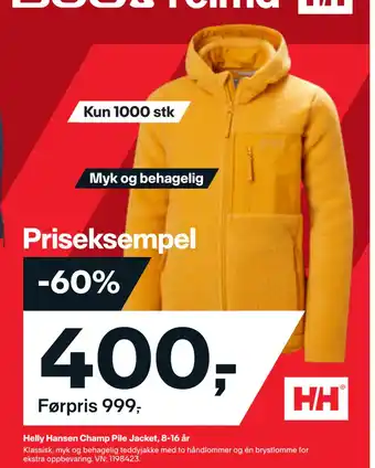 XXL Sport Helly hansen champ pile jacket, 8-16 år tilbud