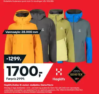 XXL Sport Haglöfs zodiac iii jacket, skalljakke, dame/herre tilbud