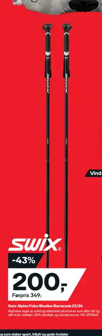 XXL Sport Swix alpine poles blueline barracuda 23/24 tilbud
