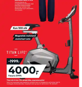 XXL Sport Titan life s-line 700 upright bike, ergometersykkel tilbud