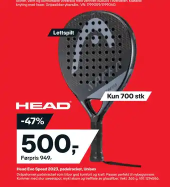 XXL Sport Head evo speed 2023, padelracket, unisex tilbud
