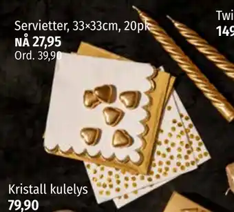 Nille Servietter, 33×33cm, 20pk tilbud