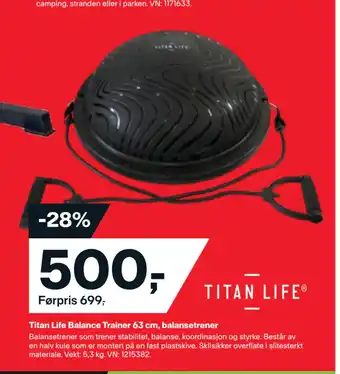 XXL Sport Titan life balance trainer 63 cm, balansetrener tilbud
