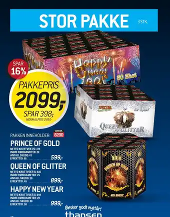 Thansen Prince of gold + queen of glitte + happy new year tilbud