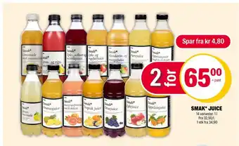 Coop Extra Smak eple-, solbær og acerolajuice tilbud