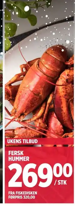 Meny Ukjent hummer tilbud