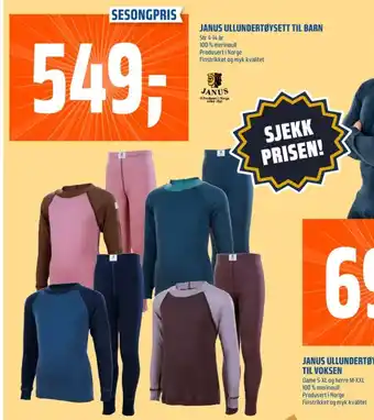 Coop Obs Janus undertøy tilbud